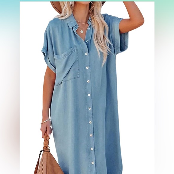 Cupshe Dresses Nwt Cupshe Chambray Midi Dress Large Poshmark